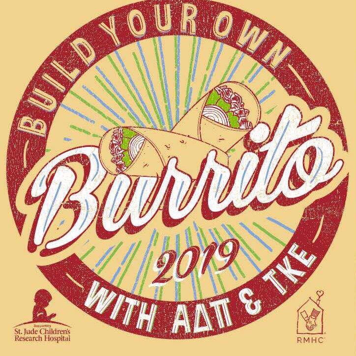 nebraskaTKE's tweet photo. Build Your Own Burrito!
-Presented by @nebraskaTKE &amp; @NebraskaADPi!
In support of @StJude &amp; @RMHC!
-Tickets are $5 from any TKE or $6 at the door
-Tonight at the Alpha Delta Pi House!
8 pm-Midnight!
See you there! https://t.co/SrCCRIINol