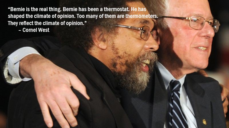 New_to_America's tweet photo. Cornel West endorses #BernieSanders for president: “He’s an anti-racist in his heart. He has a consistency over the years, decade after decade, going to jail in Chicago as a younger brother [over civil rights].” 

#Bernie2020 #FeelTheBern #Hindsight2020 
@CornelWest @SenSanders https://t.co/89Z6SXkgbP