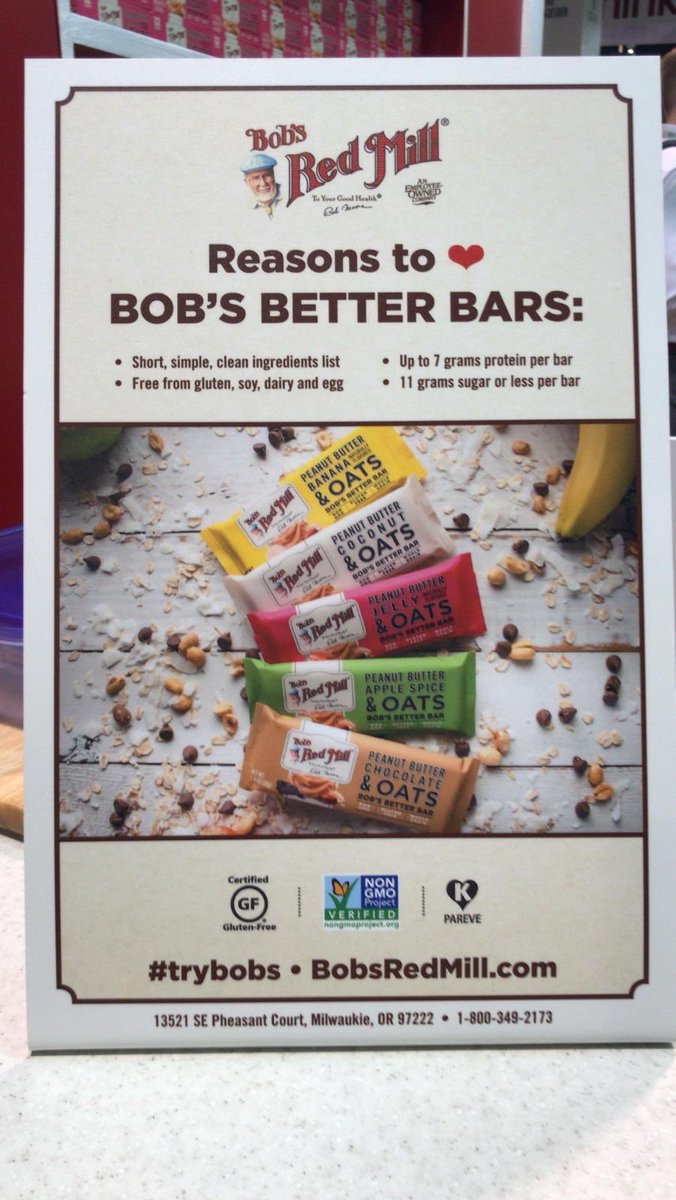 OKKosher's tweet photo. We can think of one more reason...😄❤️#kosher
#bobsredmill #betterbars #expowest https://t.co/drRZvq6CJA