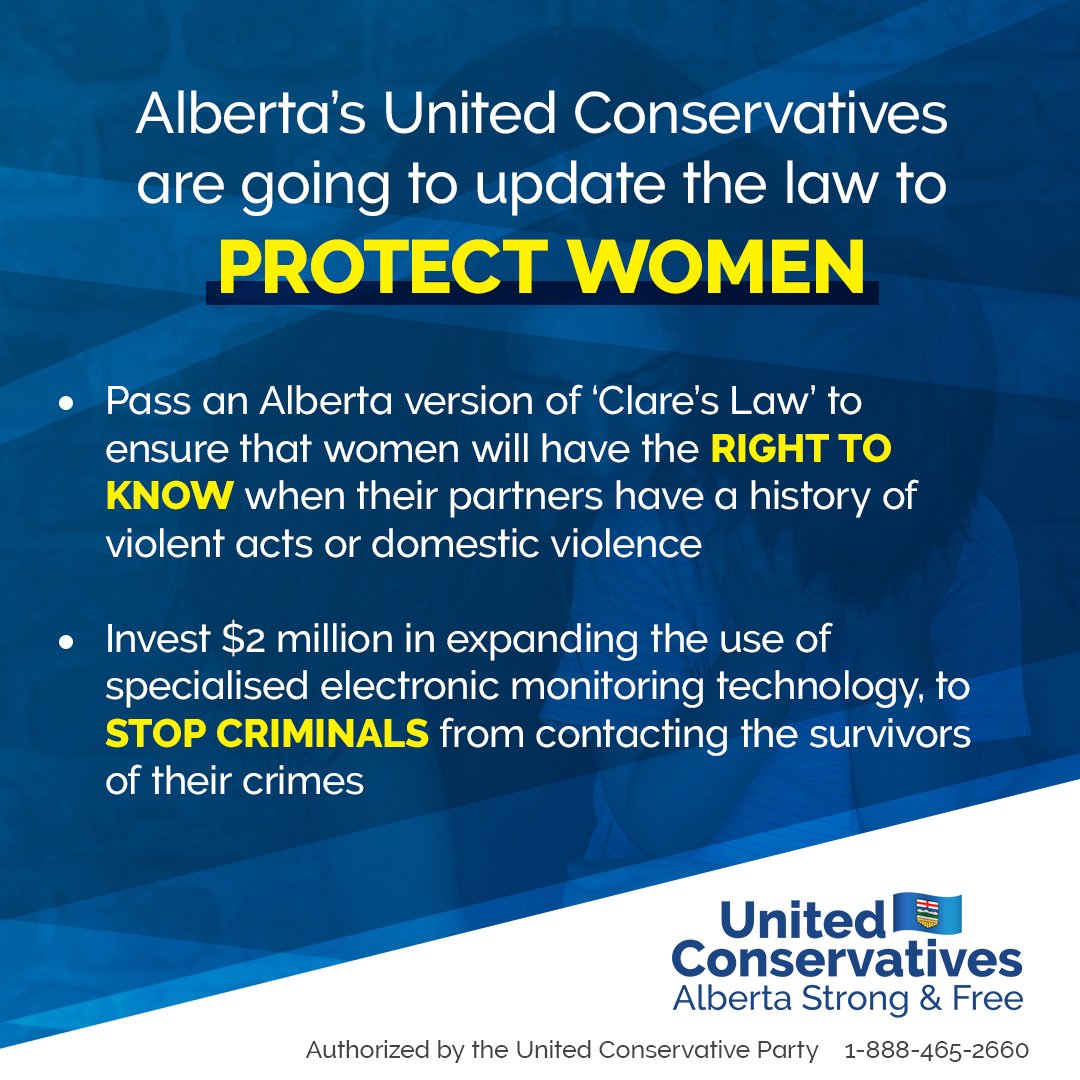 jkenney's tweet image. We all need to take action to combat domestic violence. 

A UCP Government will enact a new law to ensure that women have a right to know if their partner has a history of violence. 

Our plan: tinyurl.com/y5abhm4c #ableg #abpoli #UCP