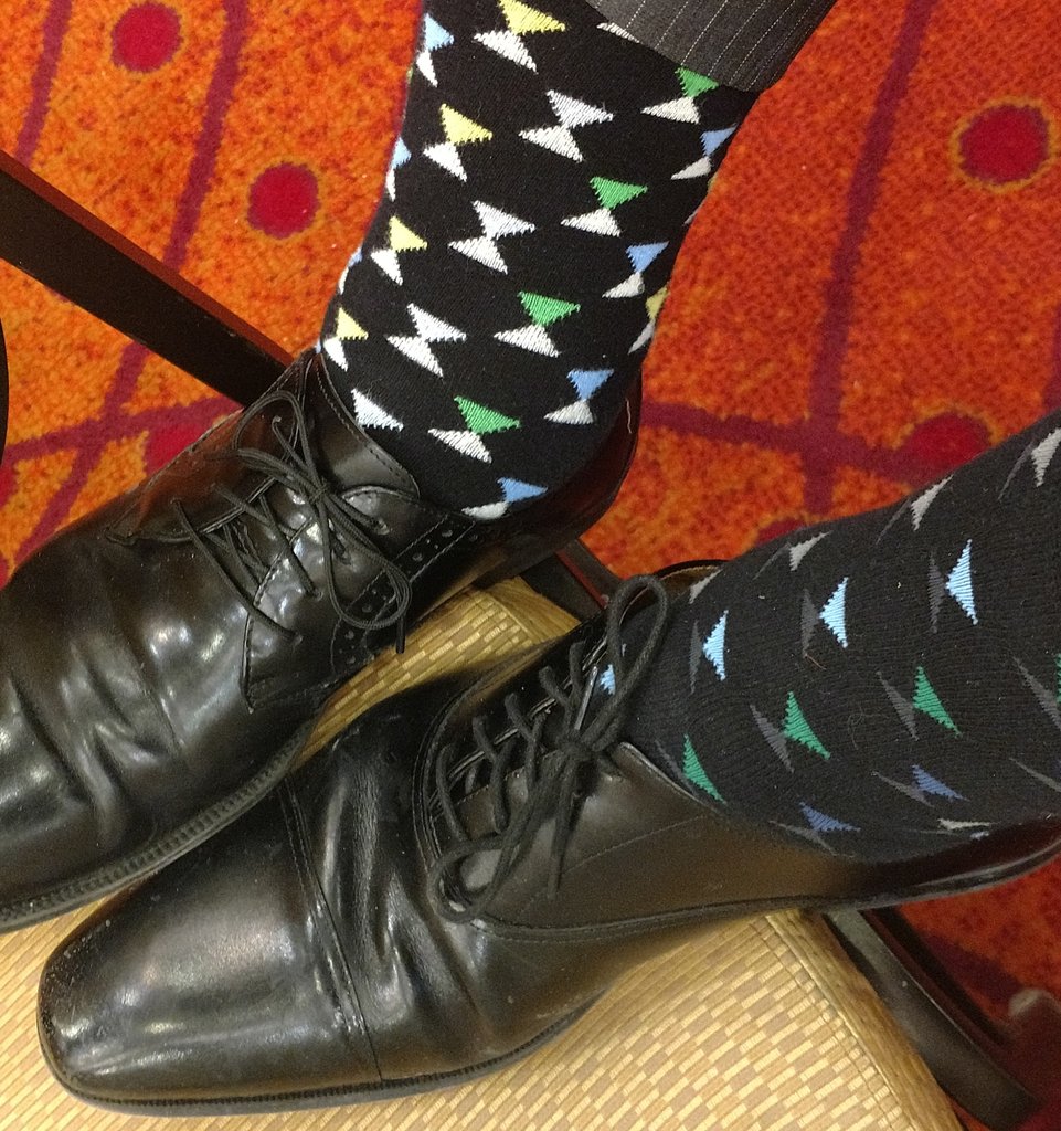 DLawSuper's tweet photo. You know you have arrived when you have the same socks on as that hip new Superintendent.  Thanks @Supt_Adams for making me feel trendy.  #MASAMASE19 https://t.co/Gz64UTFigV