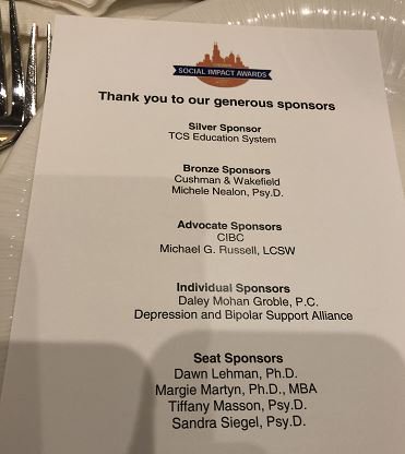 TCSEdPrez's tweet photo. So proud to sponsor the @GradPsychology #SocialImpactAwards2019, benefitting students & the @NRCI_TCSPP for #MentalHealth education! #SocialImpact #GiveBack #TheCommunitySolution #SocialChange #RadicalCooperation https://t.co/oRG1BizEVv