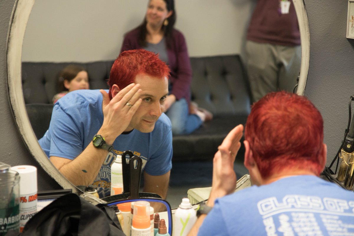 Bolivar_Schools's tweet photo. BMS students set a goal to raise $2000 for a fellow student facing heart surgery this week.  BMS Principals committed to dye their hair red if the students met their goal.   Check out the photos to see our Principals fresh new color.  #GoLiberators #HeartHealthAwareness https://t.co/j4jA8wIJCM
