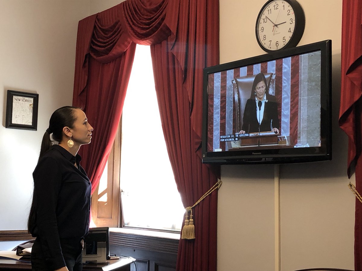 Watching my friend, @RepDebHaaland, become the first Native American woman to sit in the Speaker’s chair and preside over the House Floor. #RepresentationMatters