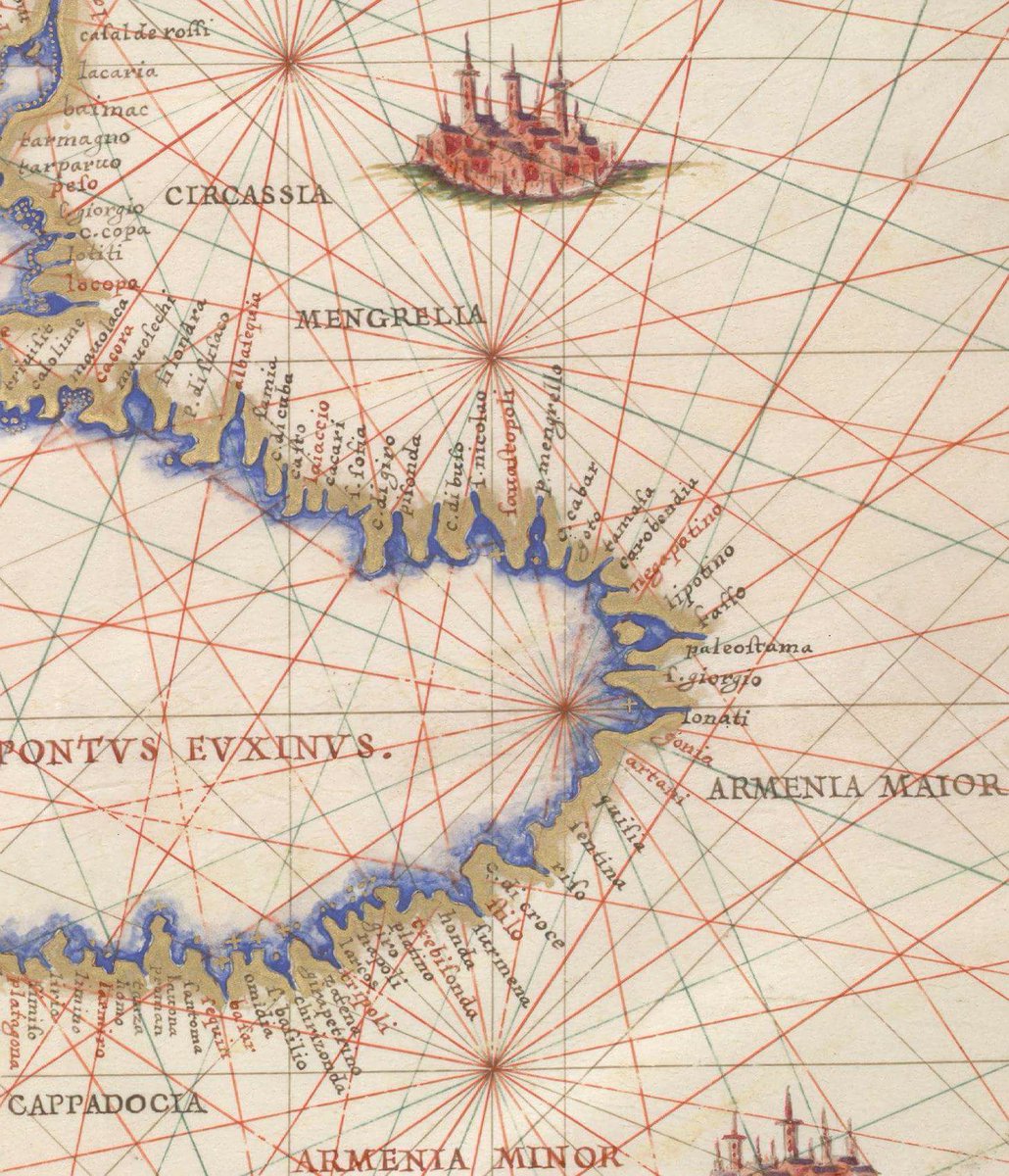 Sausruqo's tweet photo. Map of Black Sea. HM 28. Francesco Ghisolfi, PORTOLAN ATLAS #Italy, 16th century.

Note: You can see the Kingdom of Circassia on this map.

#Circassia
#Mingrelia/#Mengrelia
#Armenia
#Caucasus
#SouthCaucasus
#NorthCaucasus
#Kavkaz
#BlackSea https://t.co/J0Bq7KMcP6