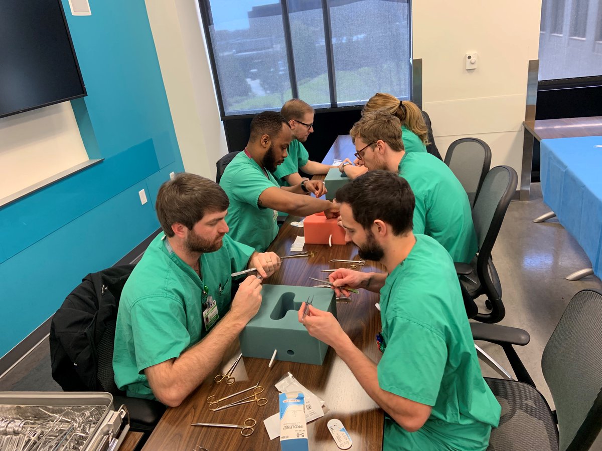 PH_Surgery's tweet photo. Today, our General Surgery residents learned about vascular anastomosis techniques from #vascular Attending, Dr. Joseph Blas, and Fellow, Dr. Andrew Sticco. #SkillsLab #SurgEd #SurgeryResidents #PracticeMakesPerfect https://t.co/GEVNFMYzZa