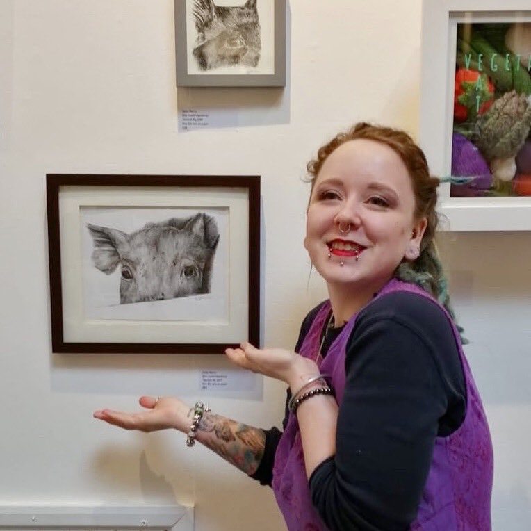 So excited to have my artwork on display at the Veganism exhibition at Coffee cat Ipswich town hall #veganism #Vegan