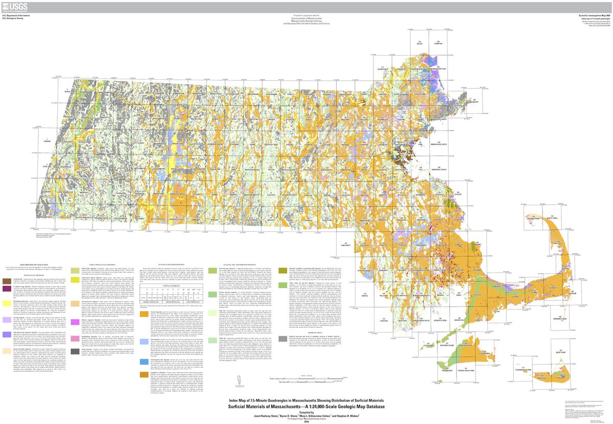 UMassEGCS's tweet image. The @USGS, in conjunction with State Geologist Steve Mabee (@MassGeol) release new surficial materials geologic map database for Massachusetts: buff.ly/2NLvSqN
#pleistocene #geology #geologicmap #geosciences