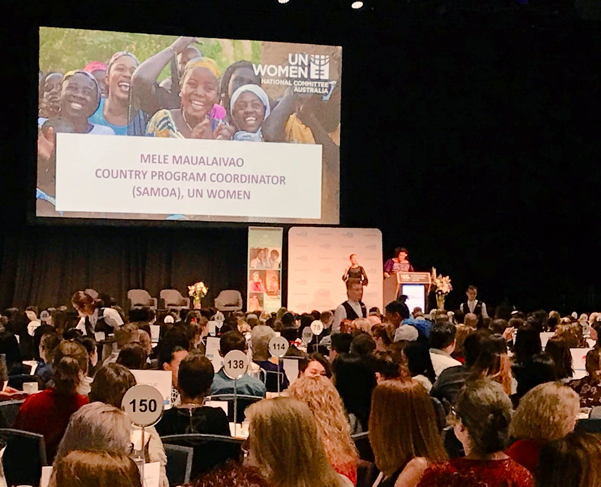 EmMiltonSmith's tweet photo. So excited to be here at #IWD2019 with @UNWomenAust hearing from the amazing @MeleMauala who inspires and empowers women and communities across the Pacific @unwomenpacific #MorePowerfulTogether https://t.co/gqInXRPqit