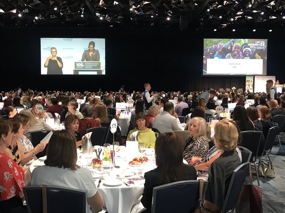 EmMiltonSmith's tweet photo. What an incredible morning celebrating the power and potential of women and girls! #MorePowerfulTogether #IWD2019 #IWDsydney2019 with @UNWomenAust how amazing is our MC @LucyZelic https://t.co/4sZGbgQzYx