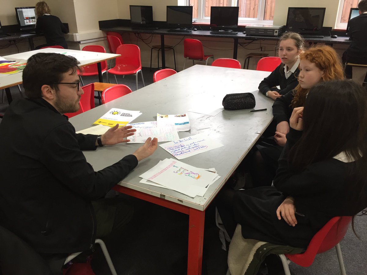TrinitySchDT's tweet photo. As part of our Trinity Talent Programme, students got to work with graphic designer, Gulheim Boujassy this afternoon getting professional advice and guidance for their work on @RSADesignAwards #trinitytalent https://t.co/gc34cJdVH7