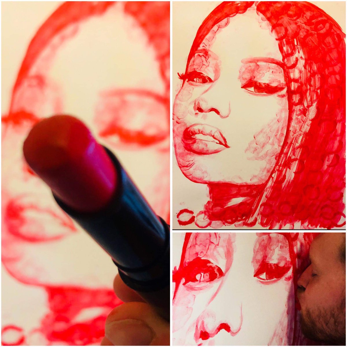 StevenPritch's tweet image. Can't wait to see @NICKIMINAJ  next week in Birmingham ! Would love to get this piece of art by @NathanWyburnArt  signed ! Made from lipstick and kisses ! #NickiWRLDTour #Queen