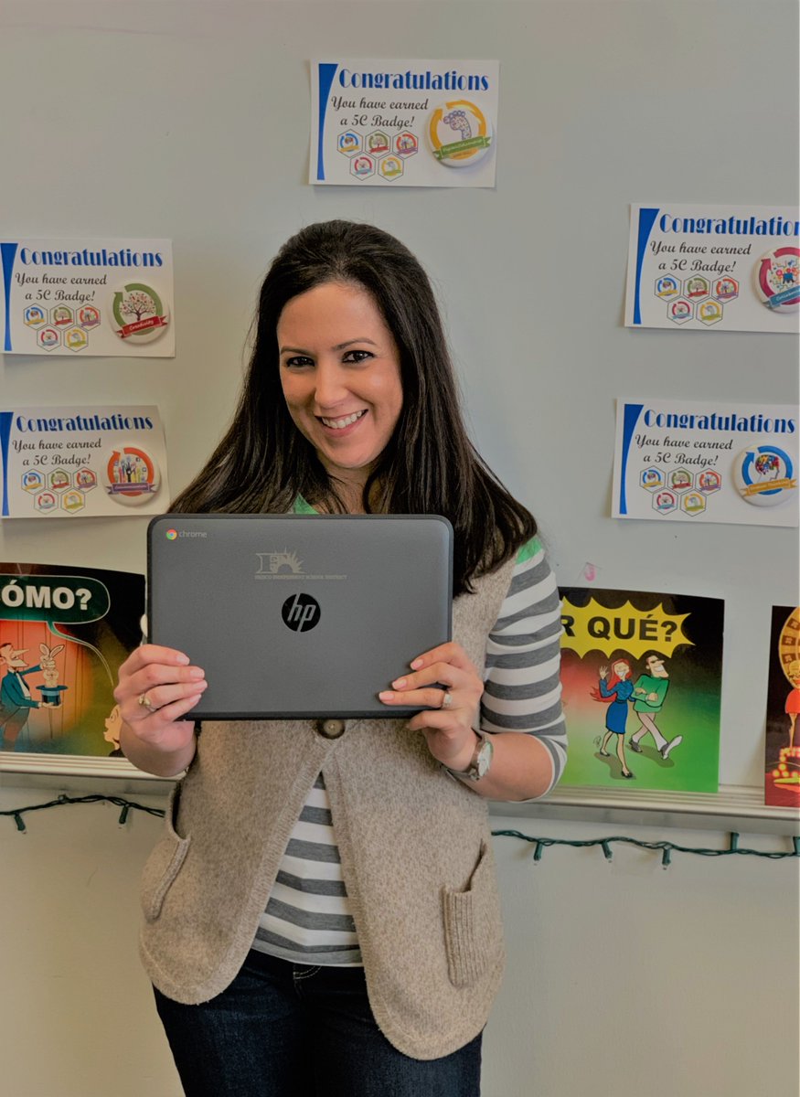 SraDelgadoD's tweet image. I&apos;m a 5C Badge Rock Star!!! I learned new ways to integrate technology in my lessons, and the students enjoyed doing different activities and navigating new platforms. Thanks to our amazing DLC @MatosTech for all her support! @Cen10Titans  @FriscoISDTech 
#TitanTags #TitansLearn