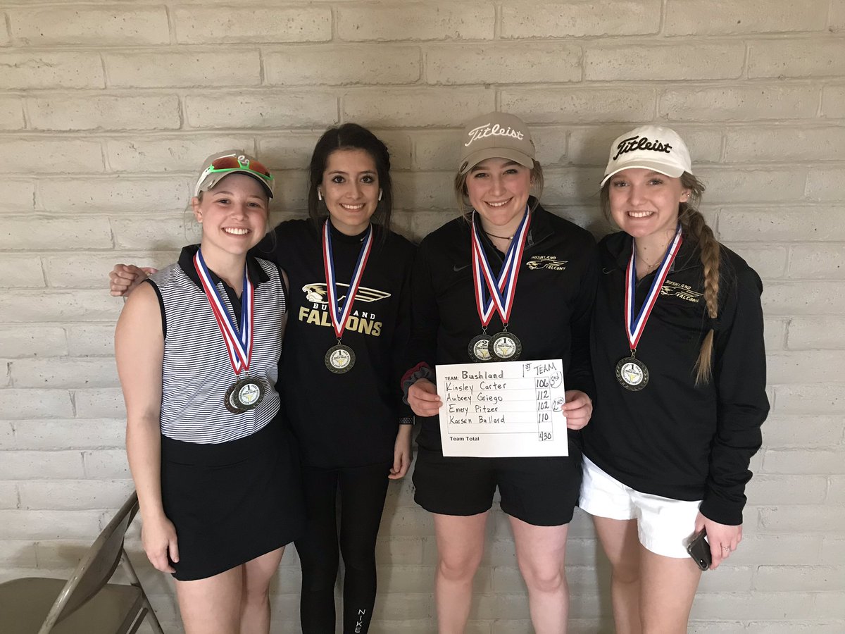 coachcogburn's tweet photo. ⛳️Lady Falcon golf team takes 1st 🥇in the Vega Tournament

🥈2nd individual Emmy Pitzer
🥉 3rd individual Kinsley Carter

@BushlandHS @BISDFalcons @BushlandISD @BushlandYRBK @FalconBooster https://t.co/6aBs7nJrKb