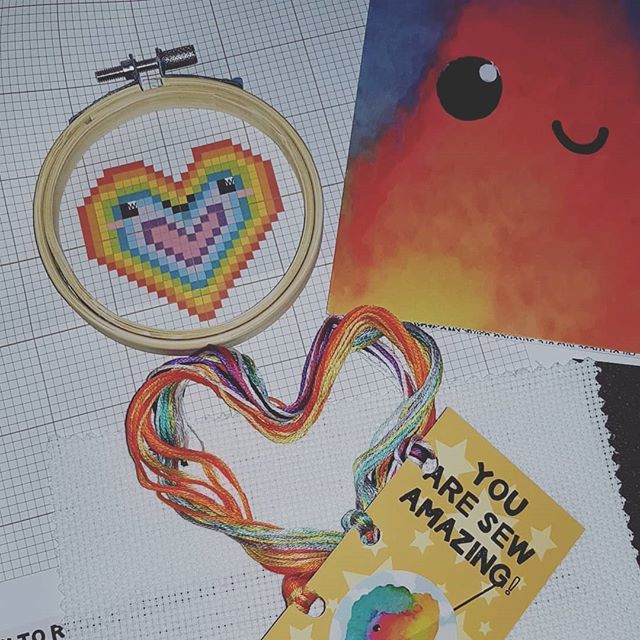 TheDippyFairy's tweet photo. Super excited to have received this prototype kit in the post from @ellbieco 😁🎉
How cool to be the first person to stitch this up?! Better get my stitch on 😍
#TheDippyFairy #crossstitchkit #makemakemake #crossstitchcrazy #loveheart #prideheartcrossst… https://t.co/QuT3CwYm8p https://t.co/7B7ysrmM0y