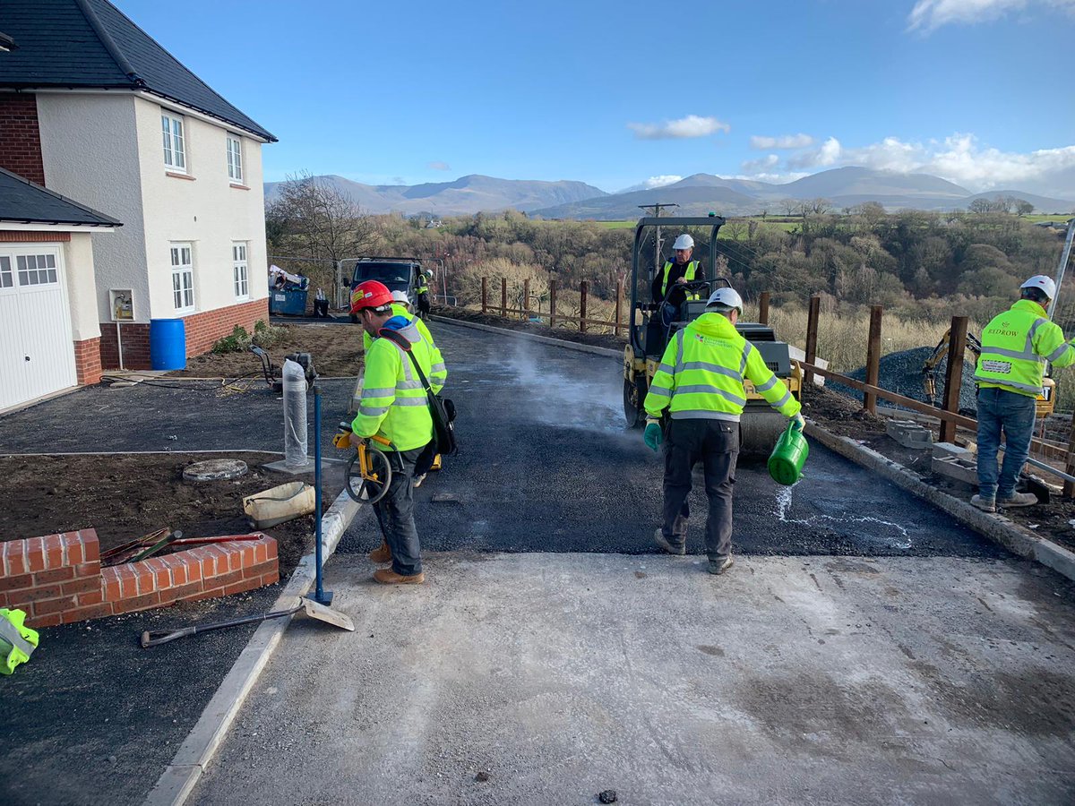 Shared driveway almost complete #Tarmacadam #Asphalt #Surfacing #Newbuild #Residential #Civils #Groundworks #Northwales #Construction #Bangor #Anglesey