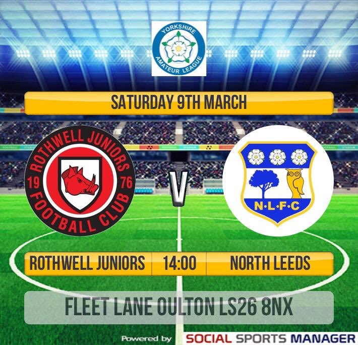 NorthLeedsFC's tweet photo. Next up...

⚽️ New Middleton vs North Leeds
📍 55 Cranmore Rise, Middleton, LS10 4AF
🗓09/03/2019 - 2pm

⚽️@RJFC1976 vs North Leeds Reserves
📍 Fleet Lane, Oulton, LS26 8NX
🗓09/03/2019 - 2pm

💙💛 https://t.co/eNkHvLSX0G