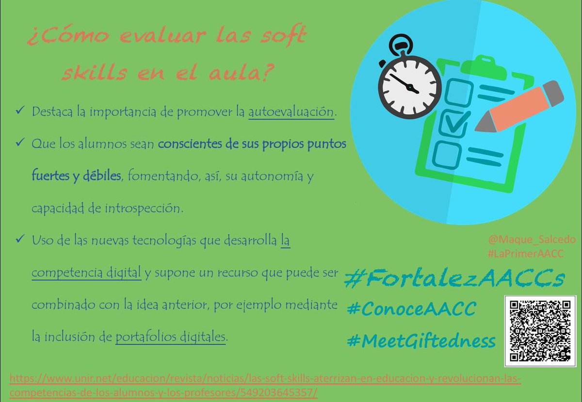 Maque_Salcedo's tweet photo. @PaulaFdezH @aacclarebelion @colesafamadrid @ColegioArtica @dichosaescuela @EscuelaIdeo @escacyl @Educadores_ @ADocenteRevista @docenciayformac @elpaiseducacion @drspfeiffer @UNIRescuelaprof Vale, eres un docente que se ha implicado en desarrollar las #FortalezAACCs de tus alumnos en clase, ¿y ahora cómo las evaluamos? 👇🏻👇🏻👇🏻
#ConoceAACC #LaPrimerAACC #UnirAACC #MeetGiftedness https://t.co/KfJlD9Ebyg