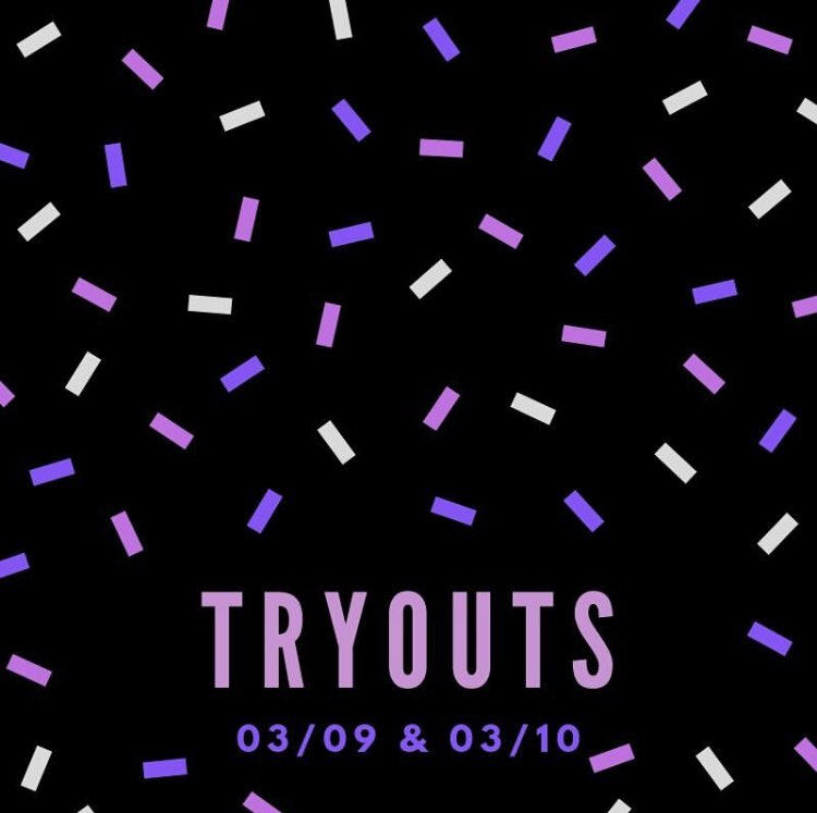 svvarsitypom's tweet photo. Tryouts are THIS WEEKEND!! Will we see you there? 💜 https://t.co/r279jvJ03d
