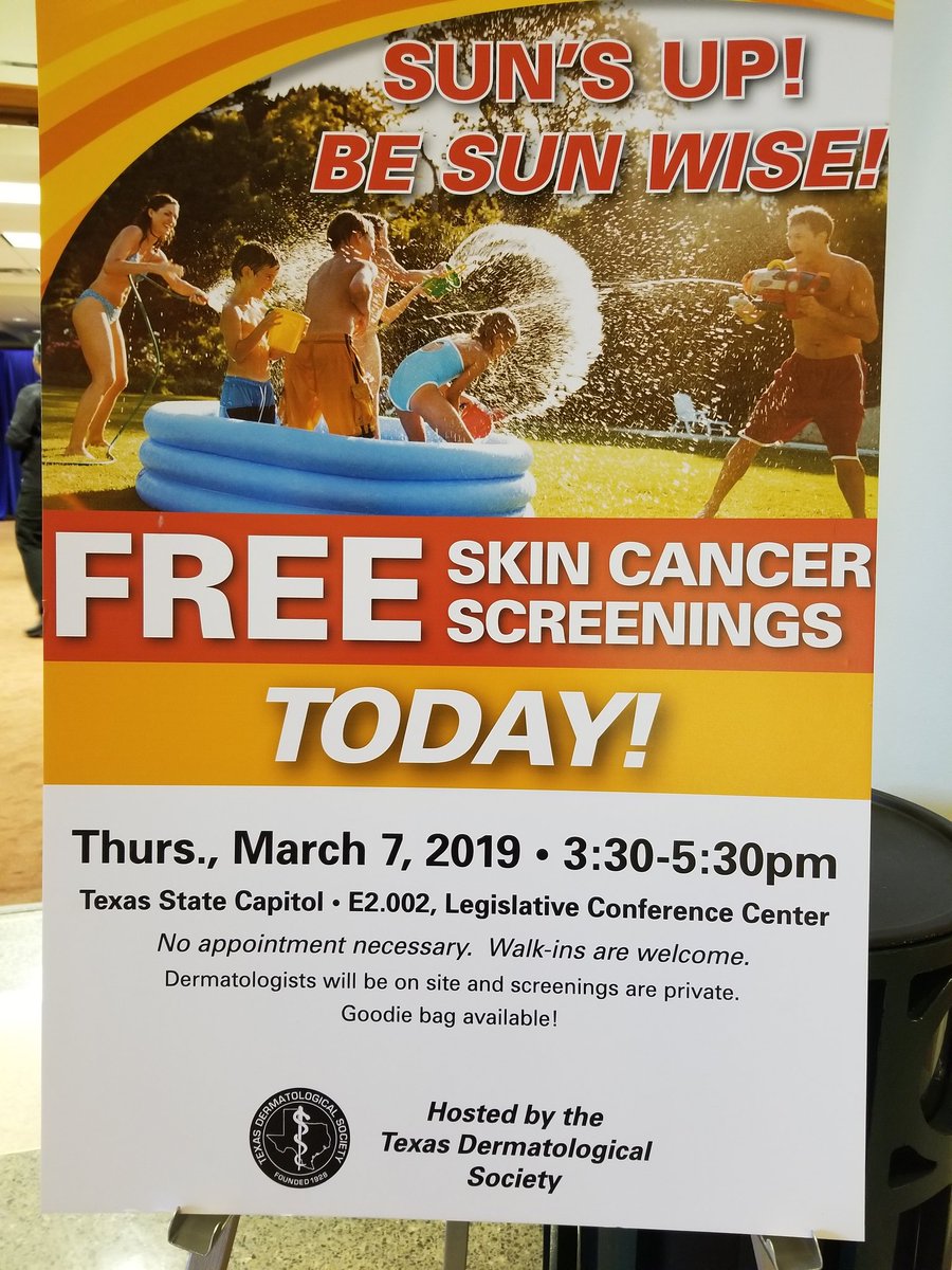 cucabear's tweet photo. DERM Day at the Capitol! Free Skin Cancer Screenings and Goodie Bags!#sunwise https://t.co/XGrR0feION