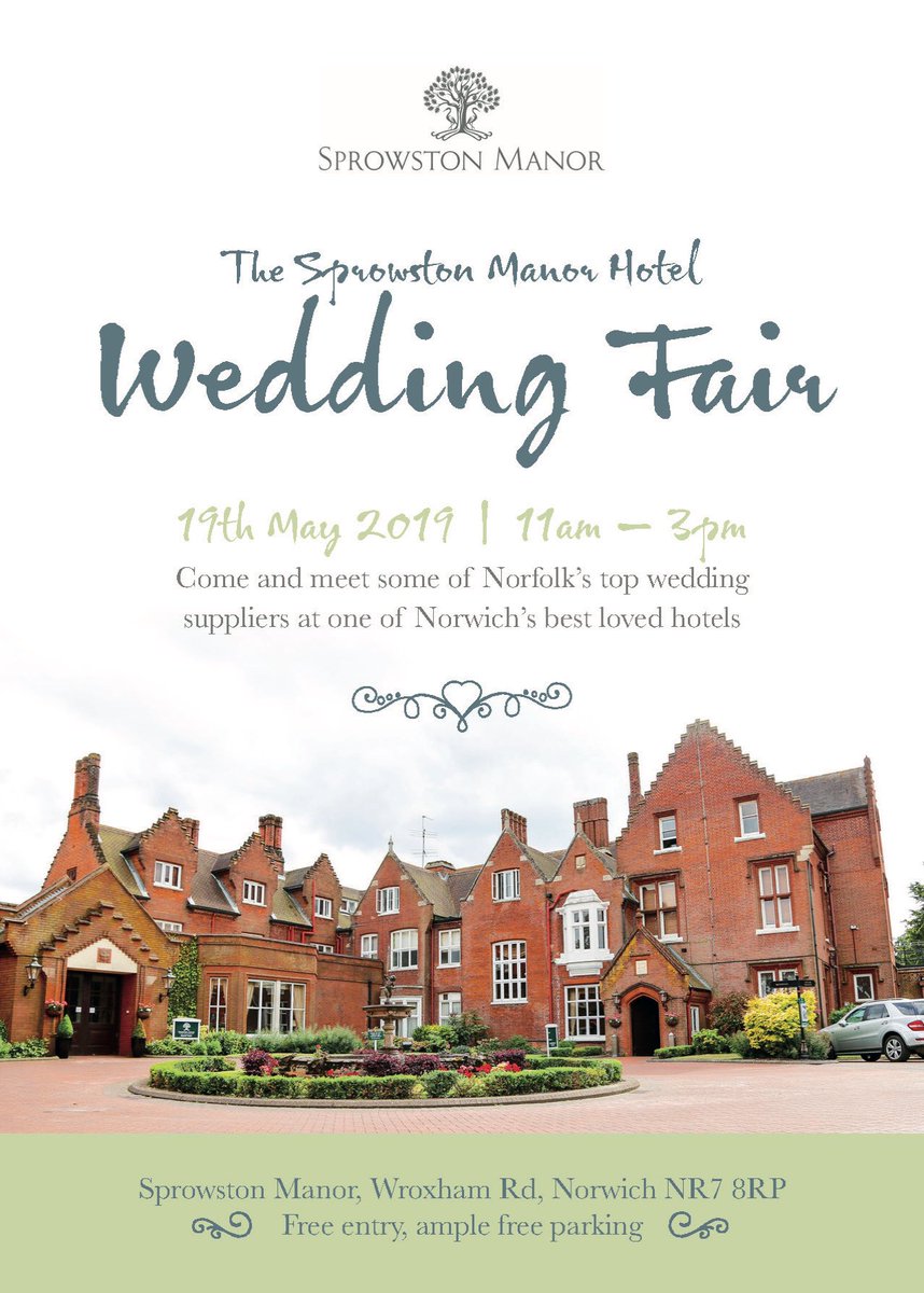 Our next #weddingfair at @SprowstonManor in May. Have you booked your stand? 
#Norfolk #Norwich #norfolkwedding #norwichwedding #weddingsupplier #norfolkweddingsupplier #weddingbusiness #norfolkbride #norwichbride #norfolkbrides #engaged #norfolkbusiness #norwichbusiness #bride