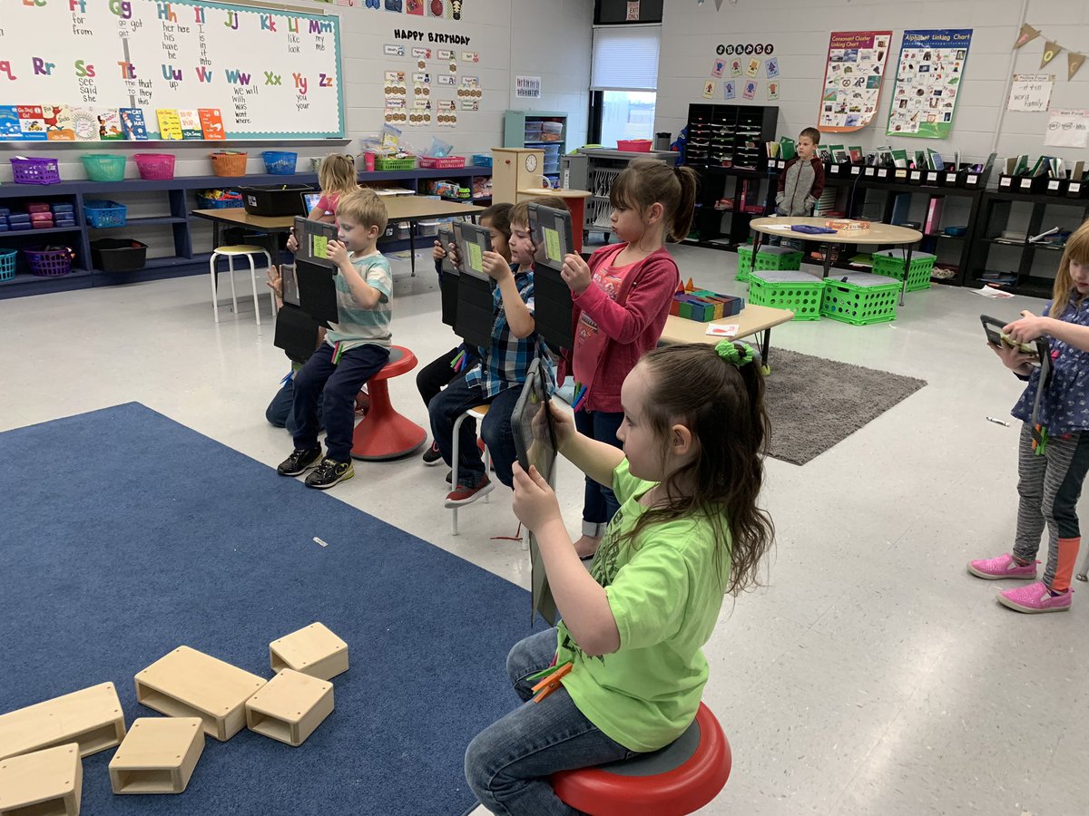 When your students choose to retell this weeks story during play centers equals teaching win! The kids videoing is my favorite! <a href="/NSDGoodman/">Goodman Elementary</a>