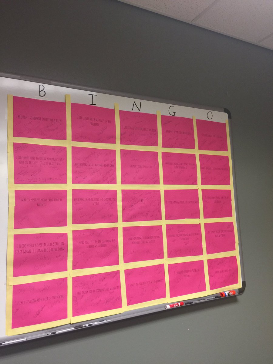 BaxtersBunch1's tweet photo. Game on! Kindness BINGO is coming to a close. Who will be the winner? @ACEStallions #risdconnects #bekind #makeittospringbreak https://t.co/3xlSuwgxG4