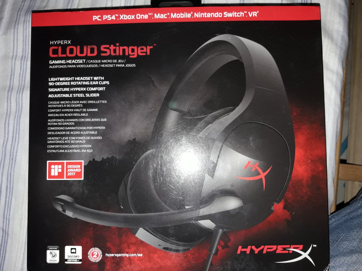 Willsensui's tweet photo. Espero ter acertado na escolha!!! Chegou hoje!!! 😀 #HyperXCloudStinger https://t.co/rBkhAxuZA5