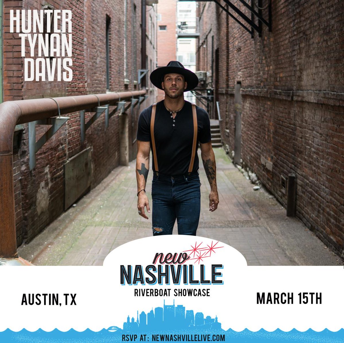 NewNashLive's tweet photo. Riverboat Artist Announcement: @huntertynan #nashville #newnashvillelive #SX2019 #livemusic #supportlocalmusic #singer #songwriter https://t.co/kTKT8p1NRH