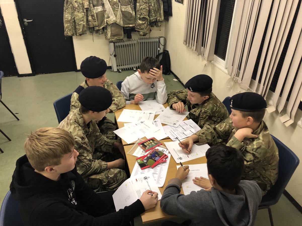 BrstlArmyCadets's tweet photo. #Patchway detachment received a visit this evening from the County DofE Team to discuss enrolling on the @DofE award. The used the new Leader Packs provided by @ACFADofE to plan their awards and left with enrolment forms. @ArmyCadetsUK https://t.co/YxQrPyKret