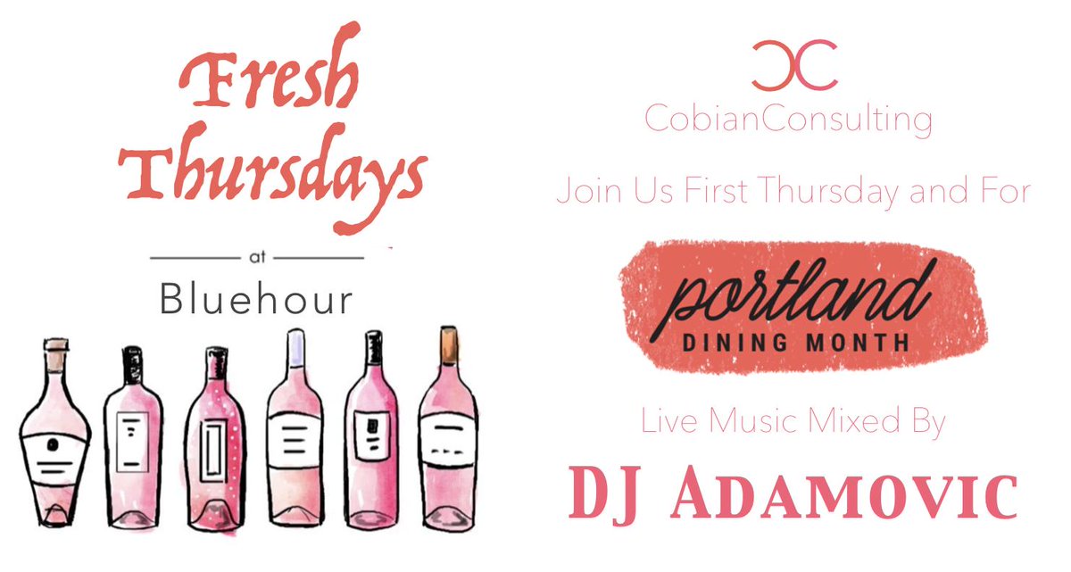 CobianConsult's tweet photo. See you tonite @bluehourpdx for our #legendary #FreshThursday #party! #DJ starts at 8pm and #DiningMonth menu for $33 available too! #FirstThursday #ThirstyThursday #Portland #PDX #PortlandOregon #PearlDistrict #PDXpipeline #PDXevents @PdxPipeline @PearlDistrict @PearlDistrictOR https://t.co/zjax7IMWUy