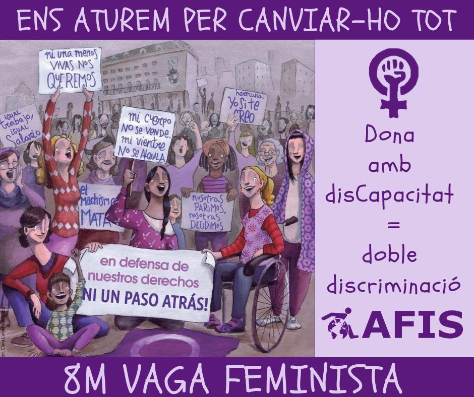 Assoc_Funcional's tweet photo. 🙋‍♀️ Dona + disCapacitat = DOBLE DISCRIMINACIÓ!
✊ Avui, 8 de març, l’ @Assoc_Funcional es suma al #DiaInternacionalDeLesDones, i ens aturem.
🙏 Disculpeu les molèsties, però volem canviar el món!
#VagaFeminista #EnsAturem ✊ https://t.co/0Dadf27YlD