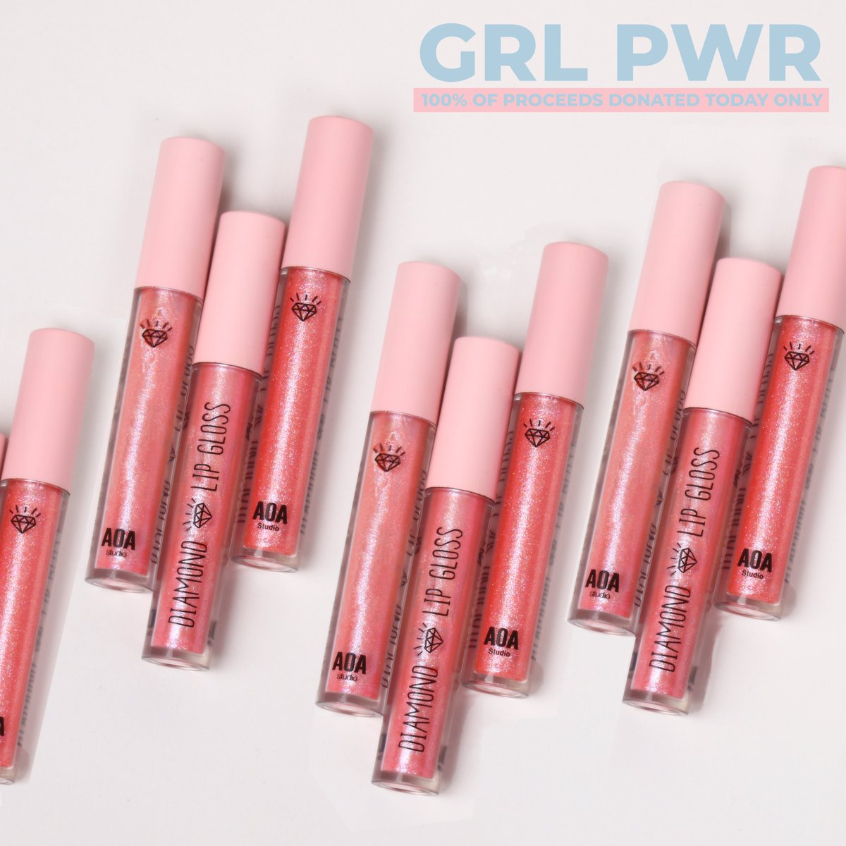 shopmissa's tweet photo. Tomorrow is #InternationalWomansDay and we're super excited to announce that from 7:00 am CST to 11:59 pm CST on Friday (March, 8th) we're going to be giving 100% of the proceeds from our $1 #DiamondGloss ONLY IN #GRLPWR to @shesthefirst charity organization! https://t.co/e9YjmraEqA