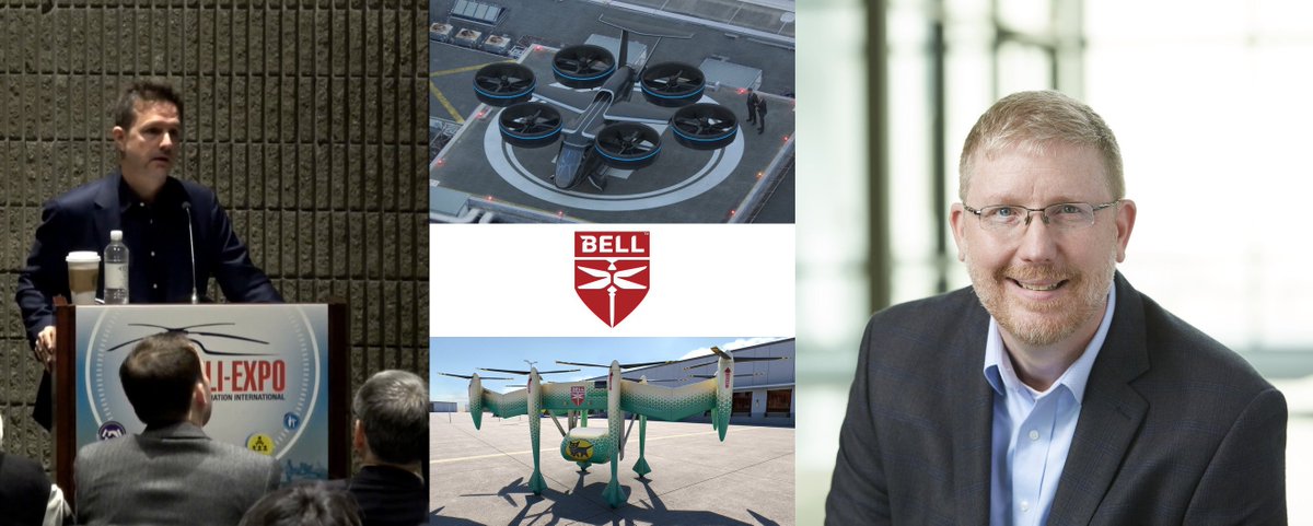 seandaly_cdr's tweet photo. What is @BellFlight's #airtaxi strategy? Michael Thacker, EVP Tech & Innovation + Scott Drennan, Director of #Innovation, explained future of #UAM at Bell at #eVTOL2019 & #HAIexpo19. Logistics coming! https://t.co/fOZXcGyWjQ #UrbanAirMobility #drones #c_drones #smartcities #eVTOL https://t.co/tlMGsBiPtG
