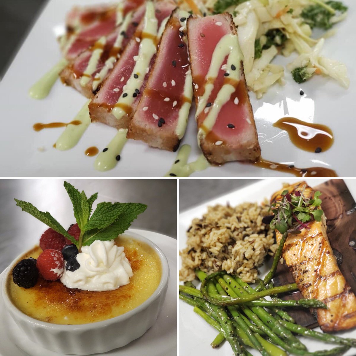 We’re more than just sandwiches and hamburgers. Join us for dinner! We’re open until 9pm Tuesday-Friday with nightly specials. #RiverOaksGolf #GolfersGrill #FoodiesInEdmond #AhiTuna #CedarPlankSalmon #CremeBrulee