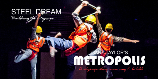 WSFBNow's tweet photo. A city skyline. 
Construction workers high above the busy streets. 
Steel Dream is one of Gary's short stories in METROPOLIS. Choose your seat now. https://t.co/gSuHRahbWh #storiesthatmove https://t.co/qUrXiBUknk