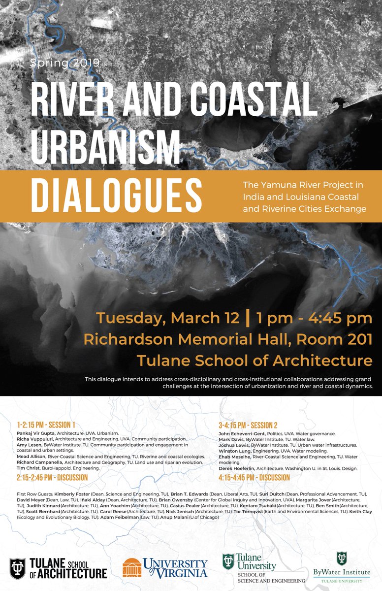 Looking forward to presenting at the “River and Coastal Urbanism Dialogues” at Tulane School of Architecture next Tuesday, March 12. NOLA friends stop on by to hear a great multidisciplinary lineup! #river #coastal #urbanism #derekhoeferlindesign #neworleans #louisiana #delta