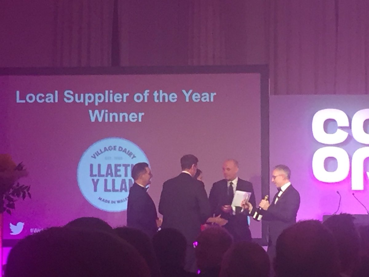 CoopCymruWales's tweet photo. Local Supplier of the Year Winner @VillageDairy! #WelshSupplierAwards @coopukfood @FoodDrinkWales #BeingCoop https://t.co/2M0kK2IQJQ