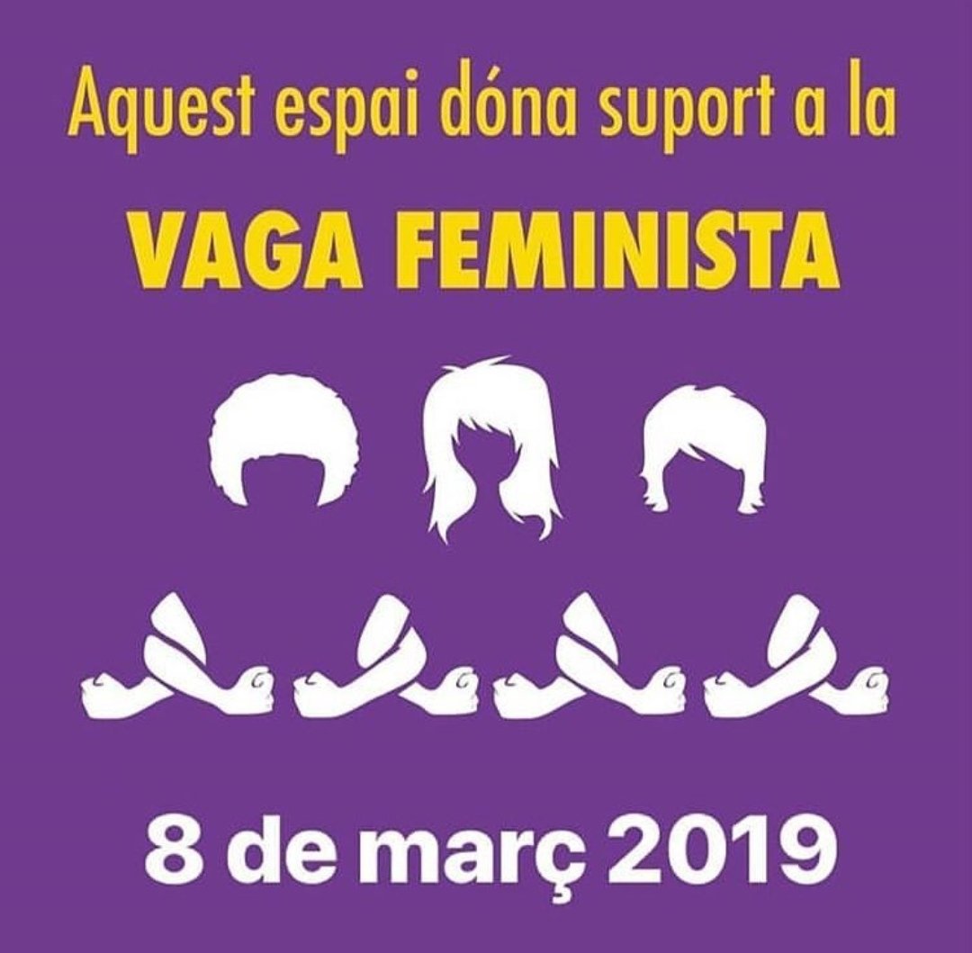 El divendres #8Mtanquem les portes d'Atzavara-arrels. 
#JuntesSomMésFortes
#8MFaigVaga 
#VagaGeneralFeminista8M
#EntreTotesTot  
#8M2019
#1000motius 
#EnsAturem 
#SomDones 
#DonesAmbTotsElsDrets
#VagaFeminista8M
#Agencia8M 
#Agenda2030Feminista

atzavaratortosa.org