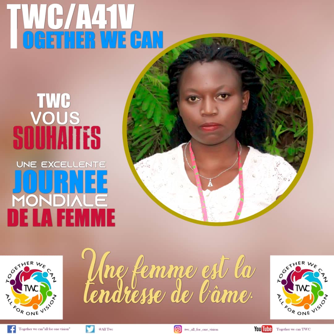 AllTwc's tweet photo. #TWC vous souhaite une excellente journée mondiale de la femme
#le8mars #WomensDay #WomenDay2019 #JournéeInternationaledelaFemme2019 #JourneeDeLaFemme
@ONUFemmes @womensbldgnyc @vwo_afg @unwomenafrica @vwo_afg @WomenDeliver @Ndabashikaemel1 @LitanganezaL https://t.co/h7sIVv7Nwt
