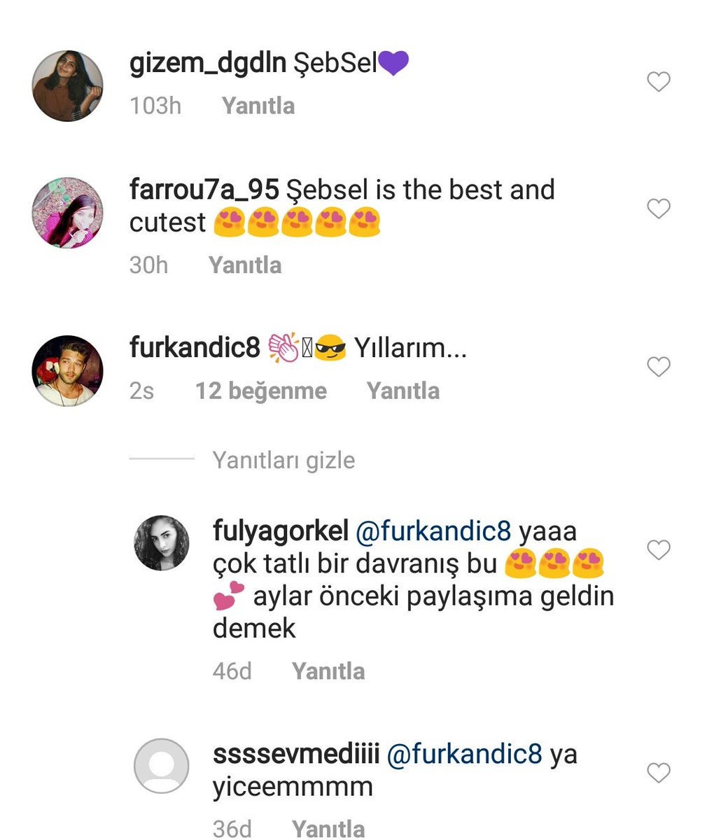 @selinlikli “En sevdiğim ekip 🥰 '
@furkandic '👏😎 Yıllarım....' 

#selinşekerci #furkanandıç #nadimgüç #selfur #şebsel