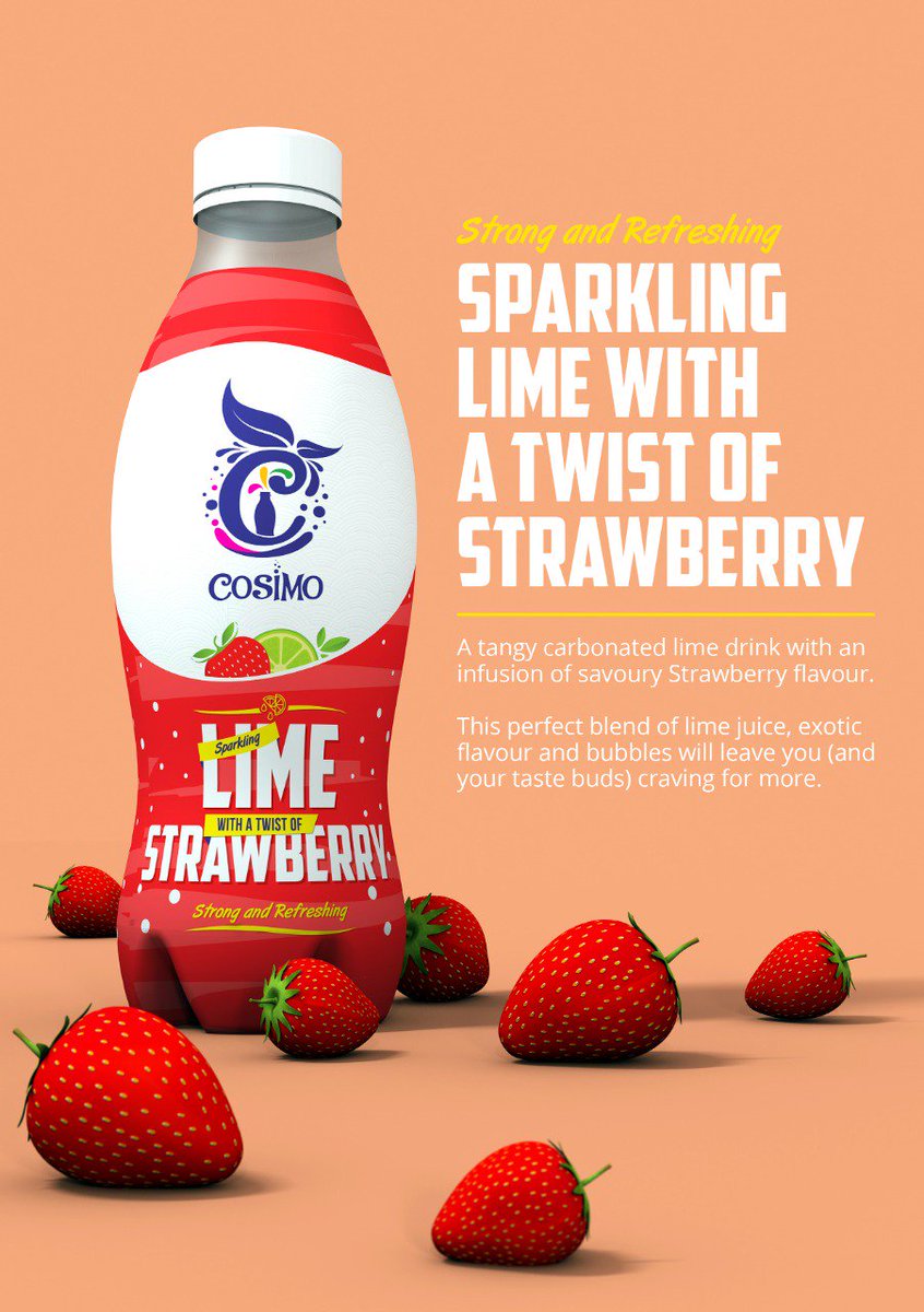 cosimodrinks's tweet photo. Sparkling Lime with a Strawberry Twist is a tangy carbonated lime drink with an infusion of savoury Strawberry flavour https://t.co/N5cBrm7l6K