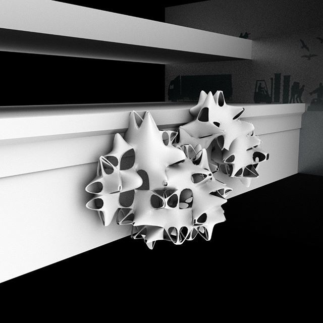 First renderings for #artificialreef for #sydneyfishmarket. Dynamic simulation research project that employs real data from marine biology to produce design. Project sponsored by @LandComPlaces @unswbe