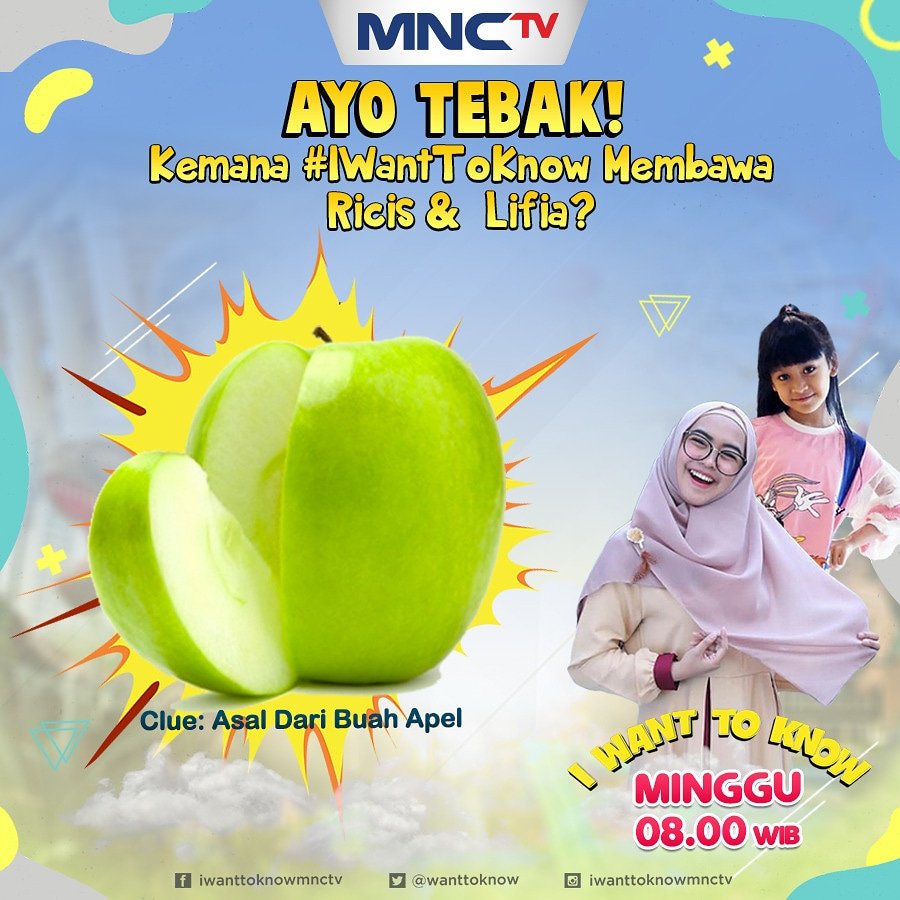 WantToKnowMNCTV's tweet photo. Selamat Pagi Sobat I Want To Know!

Jangan lupa, MINGGU ini #IWantToKnow akan tayang spesial dari tempat berbeda loh. Penasaran dimana? Yuk ikutan games berikut dan tebak bedasarkan clue pada banner diatas 😉.

Share jawabanmu di kolom komentar! https://t.co/81WB40BO3Z
