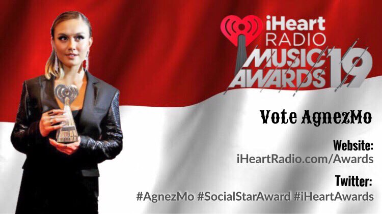 MochaBtomy's tweet photo. @Billboard_INA @agnezmo @iHeartRadio Please support our Indonesian Pride! 🇲🇨👑

#AgnezMo #SocialStarAward #iHeartAwards https://t.co/MwlRq76a6t