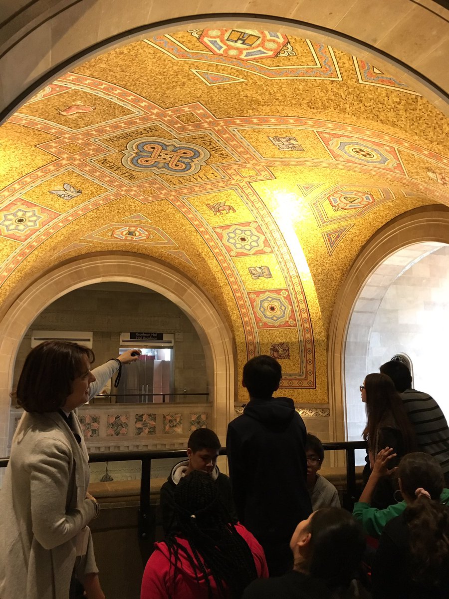 The Grade 8’s had a wonderful opportunity to visit the ROM thanks to the bursary from Ms. Ada Slaight. We thank you for your kind donation and generosity! We learned about ancient Egypt, mummies, art made out of beer bottle caps, dinosaurs and the gold ceiling mosaic!