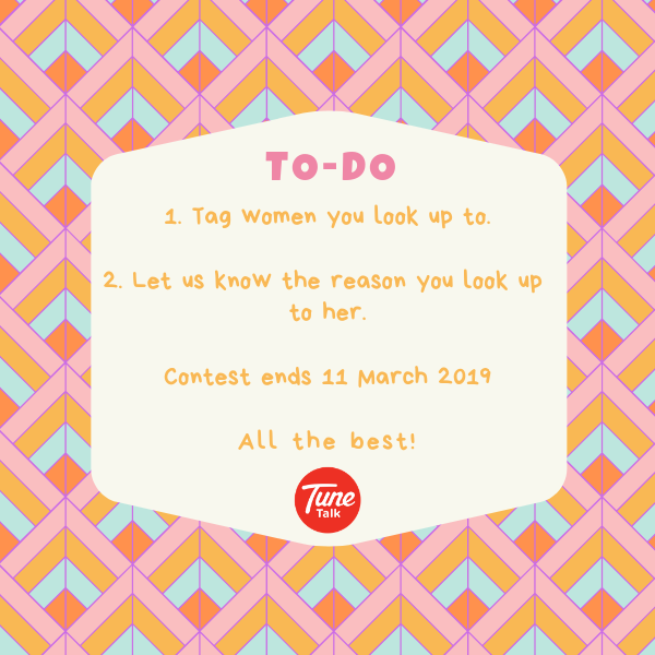 TuneTalk's tweet photo. Happy International Women's Day to all superwomen out there! 🌸

To honor #IWD2019, we want you to join our giveaway and win beauty gift card worth RM150! All you have to do is spread the love of women by tagging ladies you look up to &amp; the reason you look up to her. Have fun 💞 https://t.co/bgC6aa0lpY