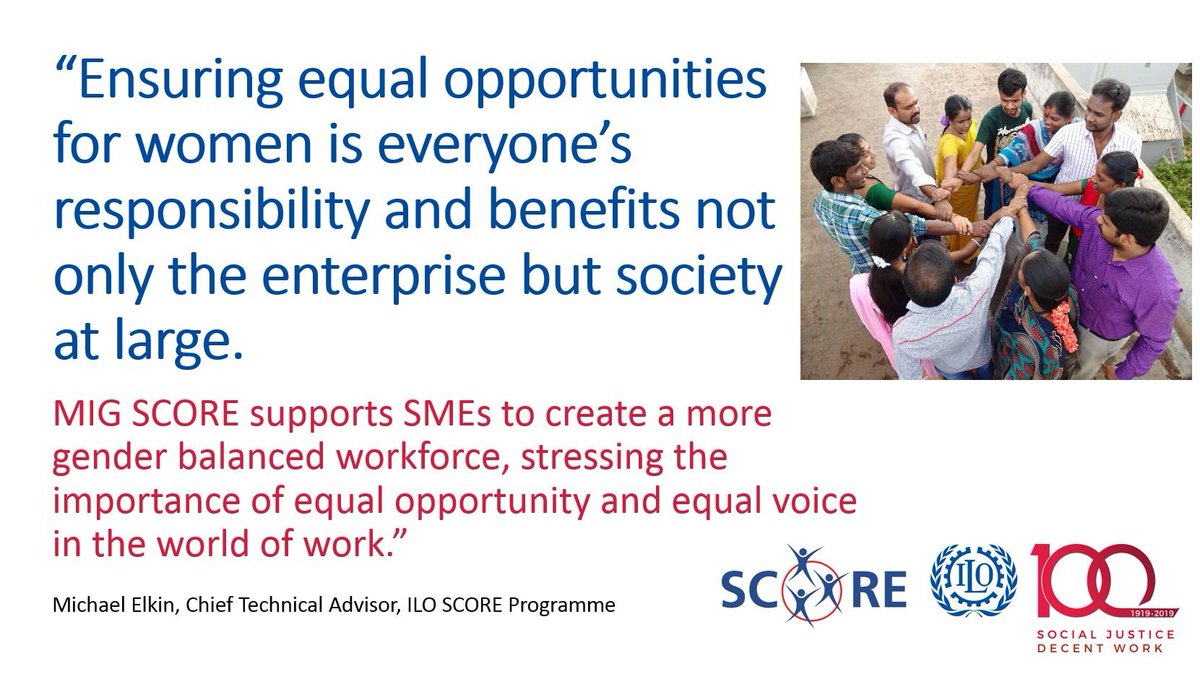 ILONewDelhi's tweet photo. Enterprises that support workers with family responsibilities throughout the life-cycle reduce employee turnover and increase productivity.
How is your workplace doing on equality?
#WomensDay
#ILO100
#SCORETraining #MIGSCORE https://t.co/RGsOtlHIuJ