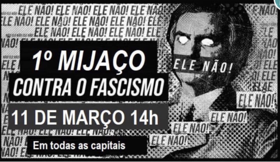 Francischini_'s tweet photo. Agora sim! Esquerda promovendo o 1º Mijaço contra o “Fascismo”, convocando Militontos para urinar nas ruas!
Caro Presidente @jairbolsonaro , gostaria em nome dos brasileiros de bem solicitar a presença da PM no evento com autorização para baixar borrachada nestes vagabundos! https://t.co/XkMZ60zAgq
