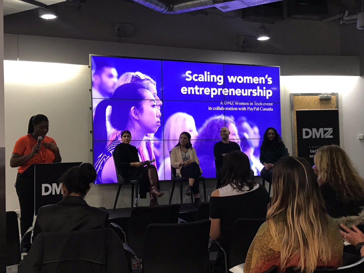 mitramalini's tweet photo. Refreshing conversation as part of #IWD2019 events at @RyersonDMZ on how women can get more access to capital to build &amp; grow their business &amp; how the VC space is evolving to now have more women represented so that they can help the cause to help women grow their careers  #DMZWiT https://t.co/2EetYgm4iX